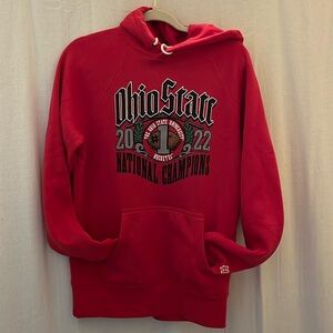 New Homage Men’s Small Red Hooded Sweatshirt Ohio State 2022 National Champions